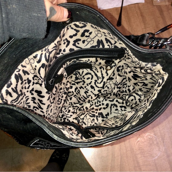 ALKALINE TRIO DIY patched black shoulder bag/purse! EUC 💀🖤🎀 - Picture 8 of 8